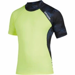Mystic Crossfire Shortsleeve Rash Vest - Navy/Lime