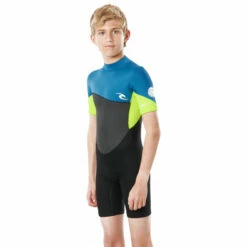 Rip Curl Junior Omega 1.5mm Shorty Wetsuit - Neon Lime