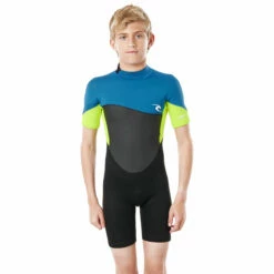 Rip Curl Junior Omega 1.5mm Shorty Wetsuit - Neon Lime -CoastWaterSports Sales Shop 2021 Rip Curl Junior Dawn Patrol Shorty Wetsuit Neon Lime WSPYFB 8915 3