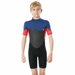 Rip Curl Junior Omega 1.5mm Shorty Wetsuit - Neon Red -CoastWaterSports Sales Shop 2021 Rip Curl Junior Dawn Patrol Shorty Wetsuit Neon Red WSPYFB 0040 3