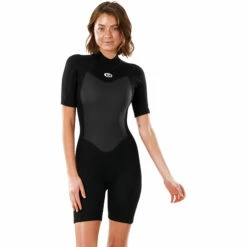 Rip Curl Womens Omega 1.5mm Shorty Wetsuit - Black -CoastWaterSports Sales Shop 2021 Rip Curl Womens Omega Shorty Wetsuit Black WSP9QW 0090 3