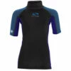 Sola Junior Short Sleeve Rashvest - Blue/Black -CoastWaterSports Sales Shop 2021 Sola Junior Short Sleeve Rashguard KIDS front navy blue