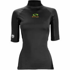 Sola Womens Short Sleeve Rash Vest - Black