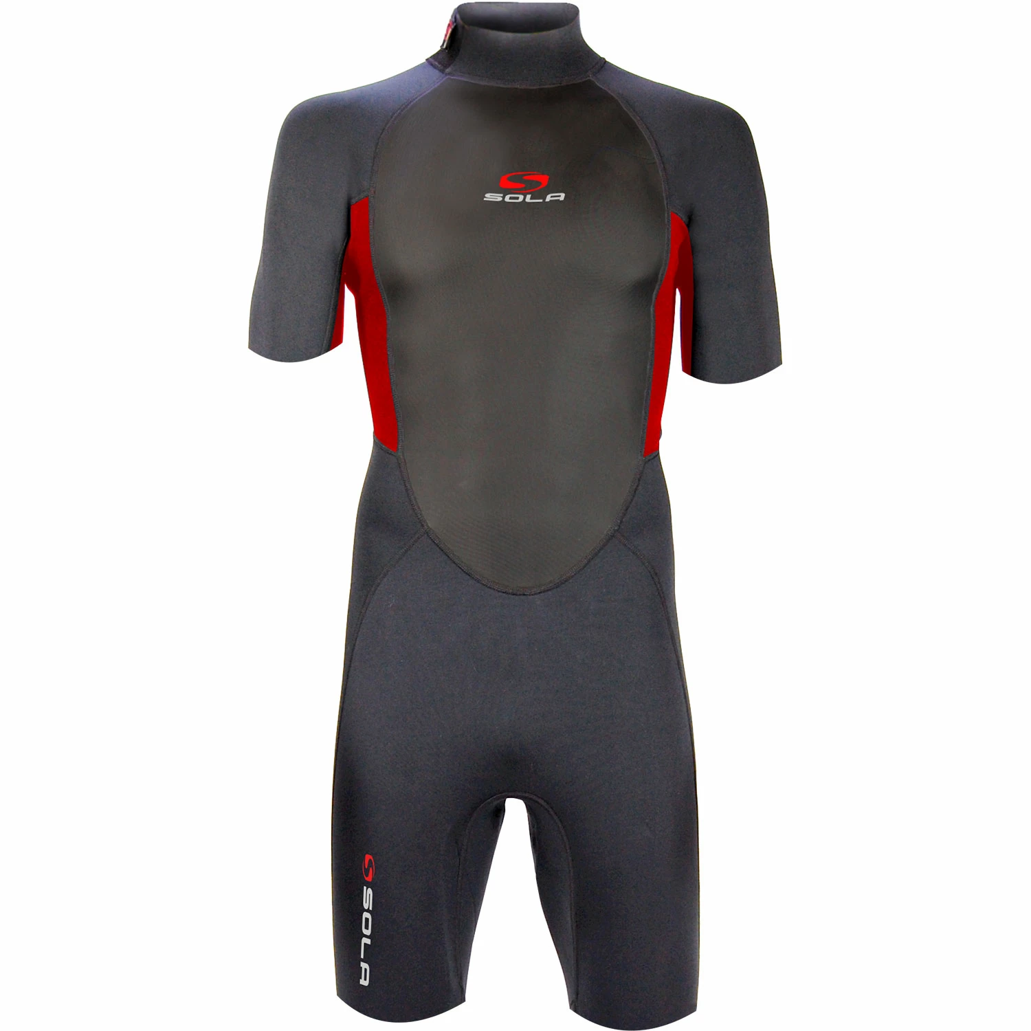 Sola Fusion 3/2mm Shorty Wetsuit - Graphite/Red 3 Sola Fusion 3/2mm Shorty Wetsuit - Graphite/Red