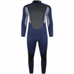 Typhoon Storm3 3/2mm Back Zip Wetsuit - Navy/ Grey Marl