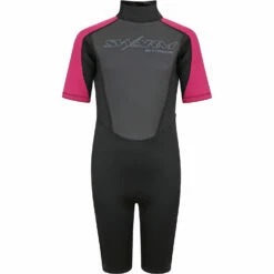 Typhoon Swarm3 Girls 3/2mm Shorty Wetsuit - Black/Pink