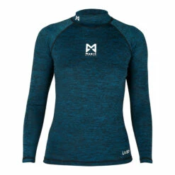 Magic Marine Womens Cube Long Sleeve Rashvest - Dark Blue Melee -CoastWaterSports Sales Shop 2022 Magic Marine Womens Cube Long Sleeve Rash Guard Dark Blue Melee MM081011 448 01