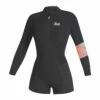 Mystic Womens Lunar 2/2mm Front-Zip Longarm Shorty Wetsuit - Dark Grey