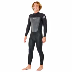 Rip Curl Omega 3/2mm E-Stitch Back Zip Wetsuit - Black