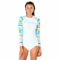 Rip Curl Womens Summer Breeze LS UV Rash Top - White -CoastWaterSports Sales Shop 2022 Rip Curl Womens Summer Breeze LS RAshguard White 117WRV 1000 3