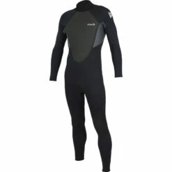 Alder Impact 3/2mm Flatlock Backzip Wetsuit - Black/Grey