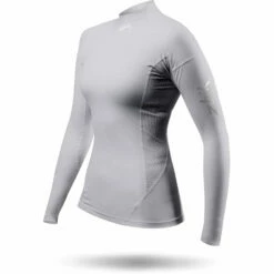 Zhik Womens ECO Spandex Rash Guard Long Sleeve - Platinum -CoastWaterSports Sales Shop 2023 Zhik DTP 0063 W PLT LeftSide