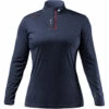 Zhik Womens UV Active 1/4 Zip Long Sleeve Quick Dry UV50+ Top - Navy ATP-0085 -CoastWaterSports Sales Shop 2023 zhik WOmens uv active ls top navy 1