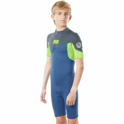 Rip Curl Junior Dawn Patrol 3/2mm Shorty Wetsuit - Blue Grey WSP8BJ -CoastWaterSports Sales Shop 80109 WSP8EJ 0131 1