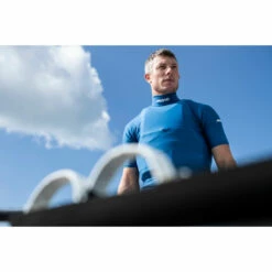 Musto Sunblock Dynamic Short Sleeve Rash Guard - Sky Diver Blue -CoastWaterSports Sales Shop 81216 586 SUNBLOCK DYNAMIC 002 STUART BITHELL JACK HAWKINS