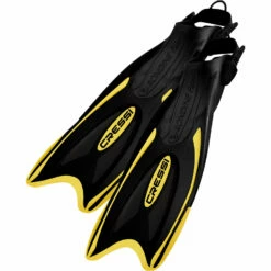 Cressi Palau Long Adjustable Fins Snorkelling Fins - Black/Yellow