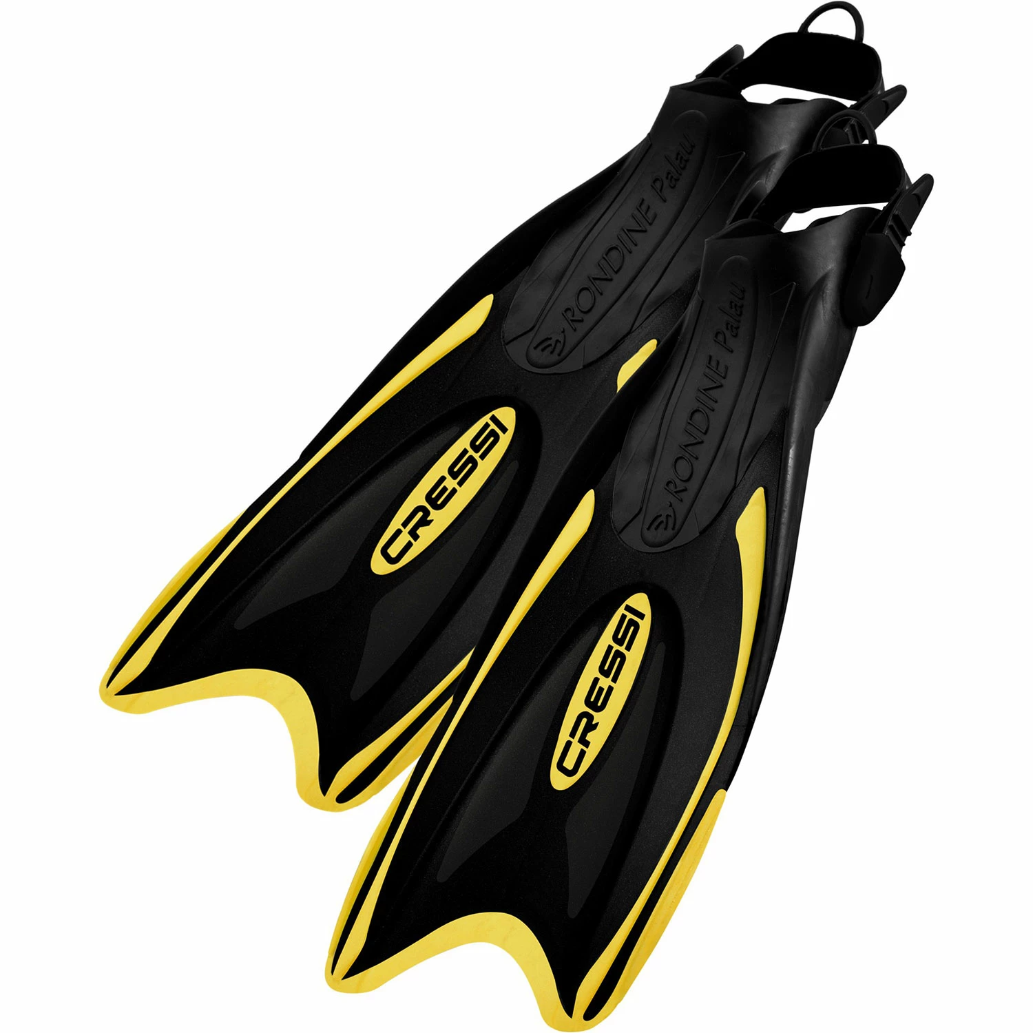 Cressi Palau Long Adjustable Fins Snorkelling Fins - Black/Yellow 3 Cressi Palau Long Adjustable Fins Snorkelling Fins - Black/Yellow