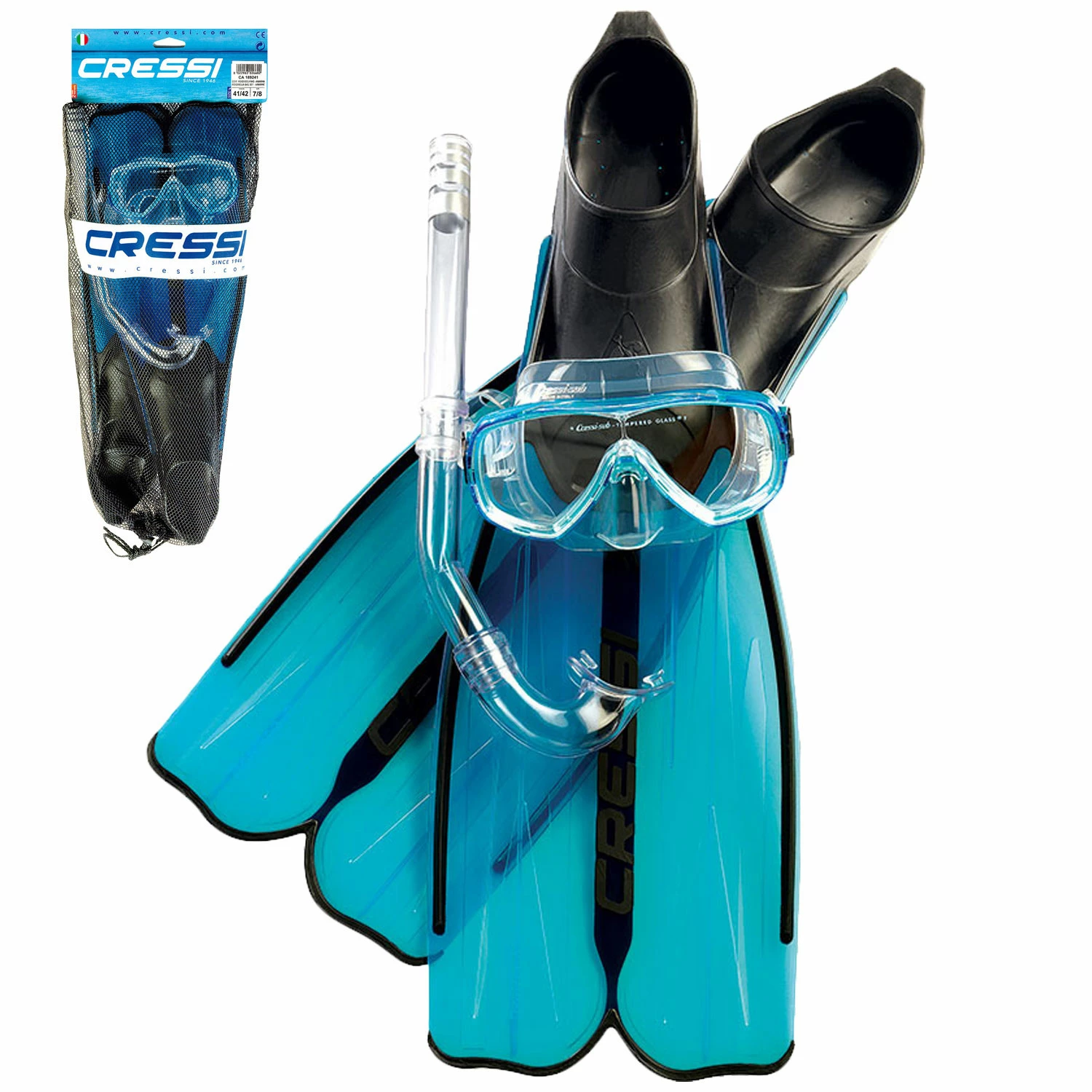 Cressi Rondinella Mask & Snorkel Set - Aquamarine 3 Cressi Rondinella Mask & Snorkel Set - Aquamarine