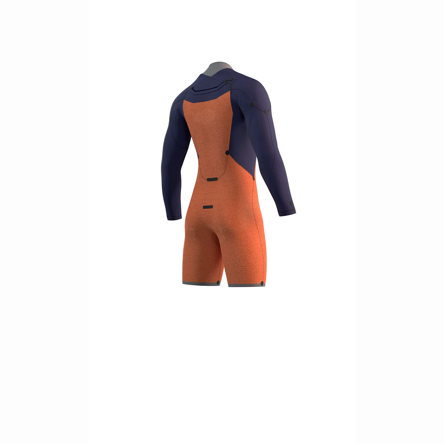 Mystic Marshall 3/2 GBS Front-Zip Longarm Shorty Wetsuit - Blue / Mustard - Image 4