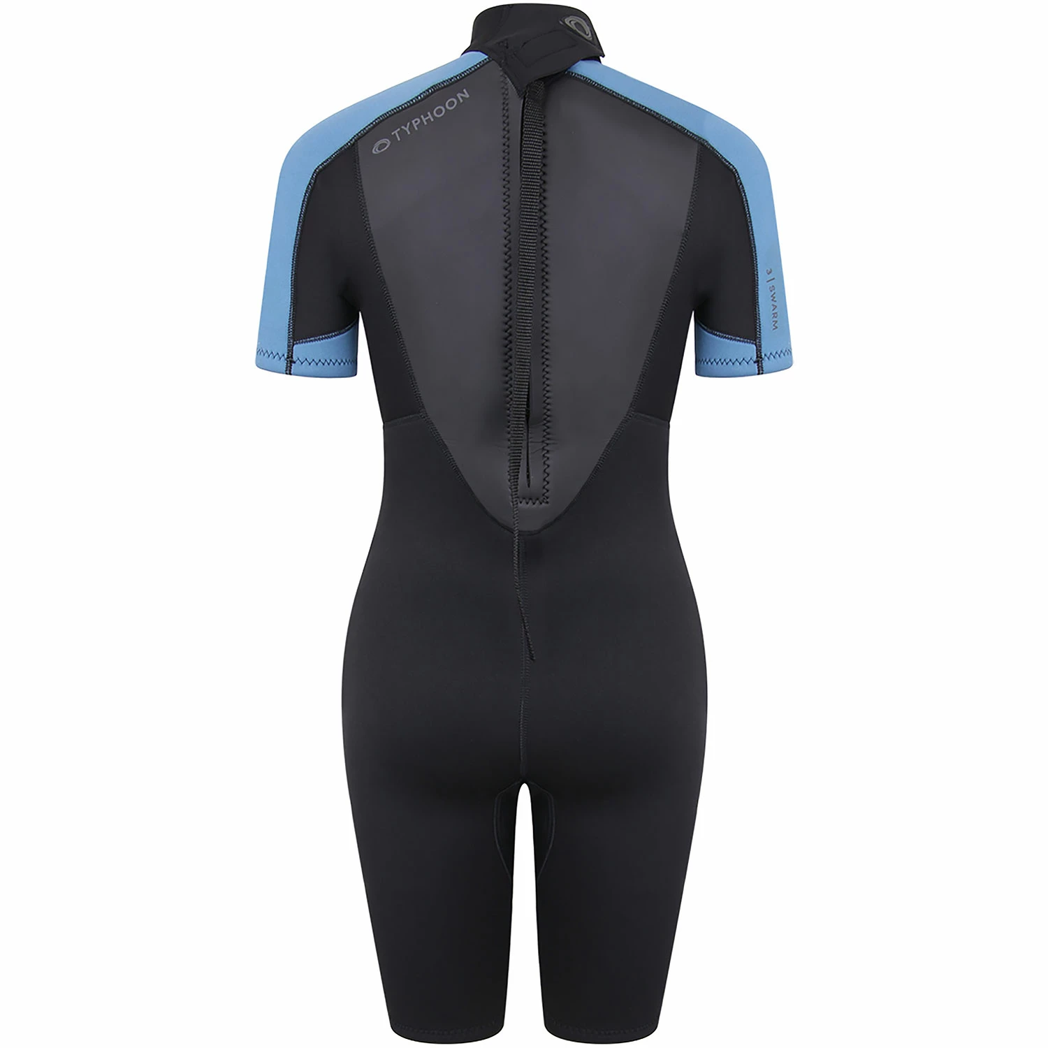 Typhoon Womens Swarm3 3/2mm Shorty Wetsuit - Black/Blue 4 Typhoon Womens Swarm3 3/2mm Shorty Wetsuit - Black/Blue - Image 2