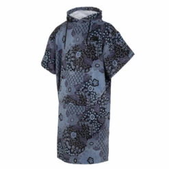 Mystic Velours AOP Poncho - Blue/Black