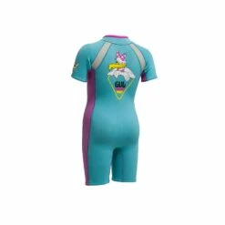 Gul Junior Seaspray 3/2mm FZ T2 Shorty Wetsuit - Turquoise/Pink -CoastWaterSports Sales Shop gul junior seaspray 32mm fl fz t2 shorti 2016 turquoise pink back